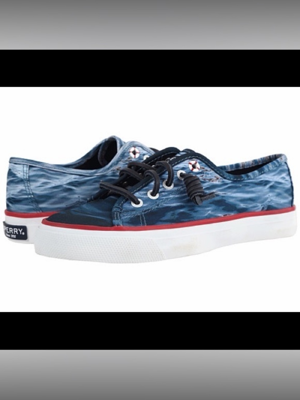 Sperry Top-Sider JAWS Special Edition Wave Print Boat Shoes Size 8